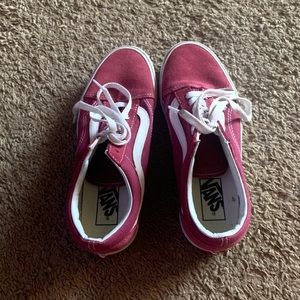 Red Low Top Vans Like New